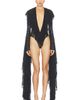 Norma Kamali Norma Kamali Xl Sleeve Deep V Ruffle Bodysuit - 2