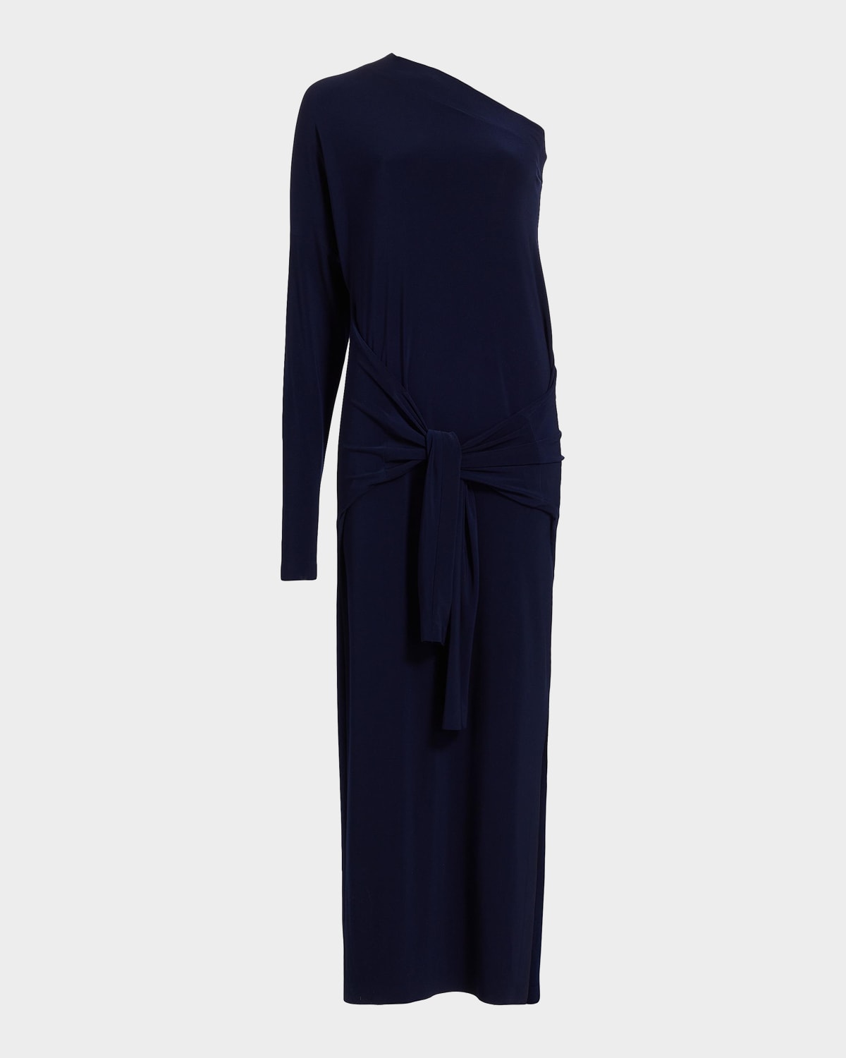 Norma Kamali One-Shoulder Draped Maxi Dress