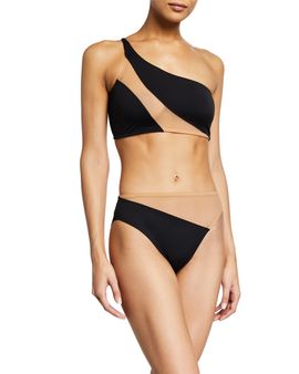 Norma Kamali Snake Mesh Bra Swim Top