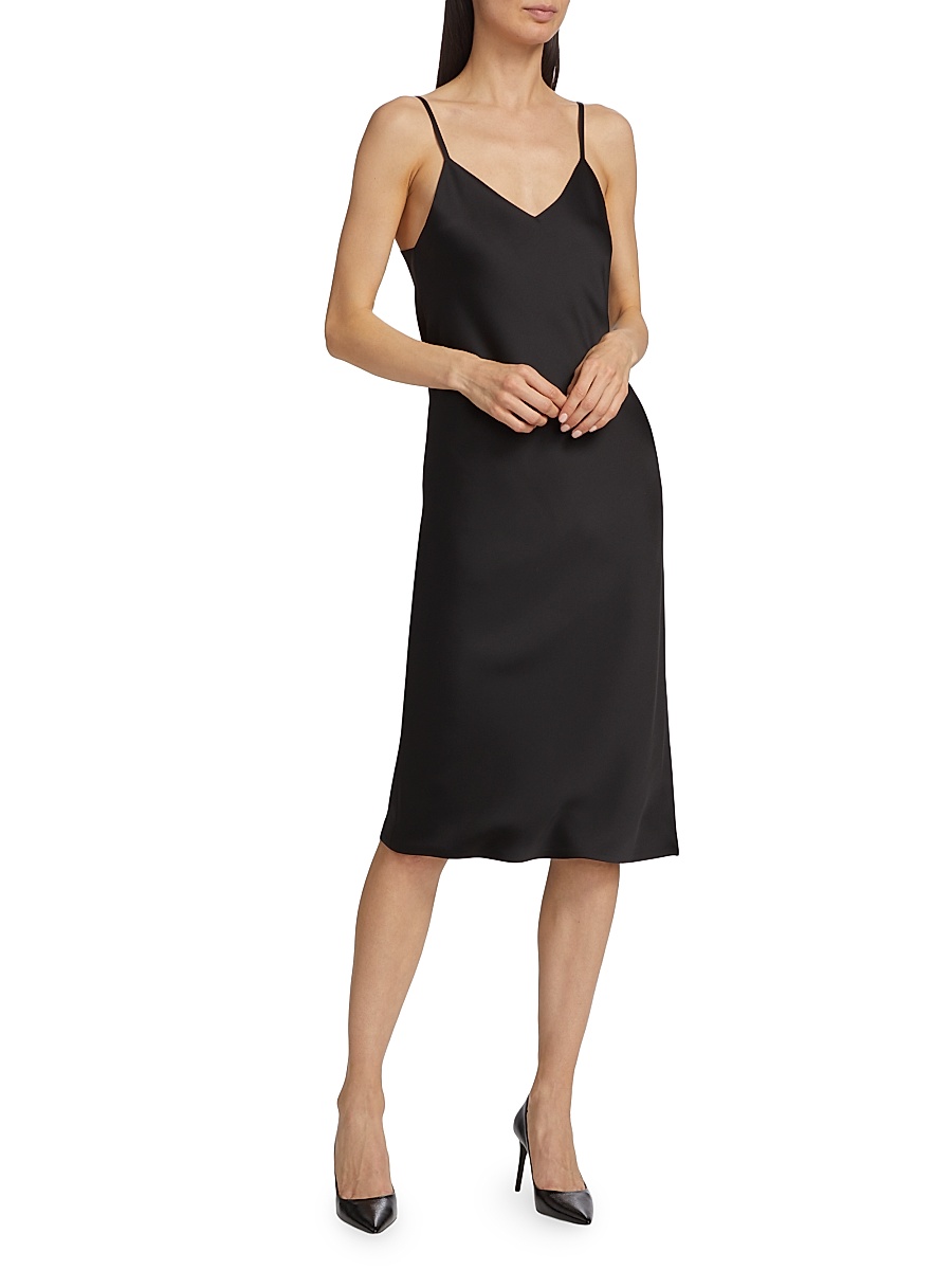 Norma Kamali - Women's Satin Bias-Cut Slip Midi-Dress
