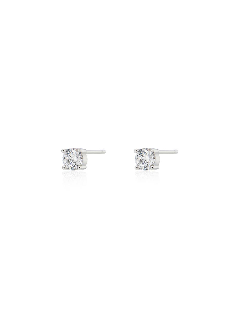 NORMALLEE 925 Silver Basic Cubic Earrings [Beige Gold]