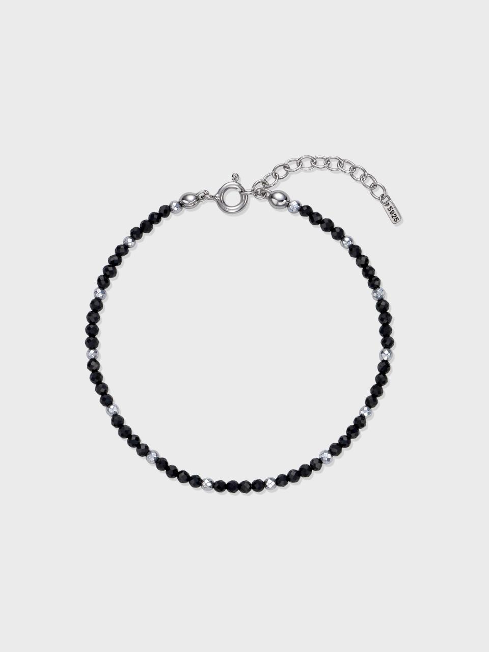 NORMALLEE 925 Silver Mini Onyx Bracelet [Beige Gold]