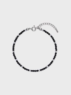 NORMALLEE 925 Silver Mini Onyx Bracelet [Beige Gold]