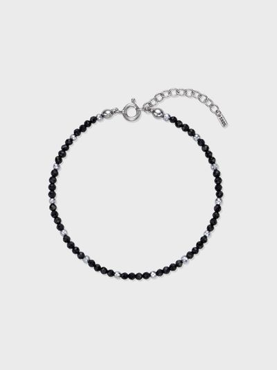 NORMALLEE 925 Silver Mini Onyx Bracelet [Beige Gold]