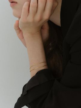 NORMALLEE Bold Line Premium Plated Bracelet [Beige Gold]