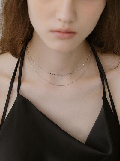 NORMALLEE Cutting Chain Necklace [white Gold]