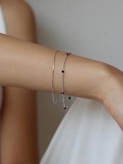 NORMALLEE Silky Line Silver Plated Bracelet [Beige Gold]