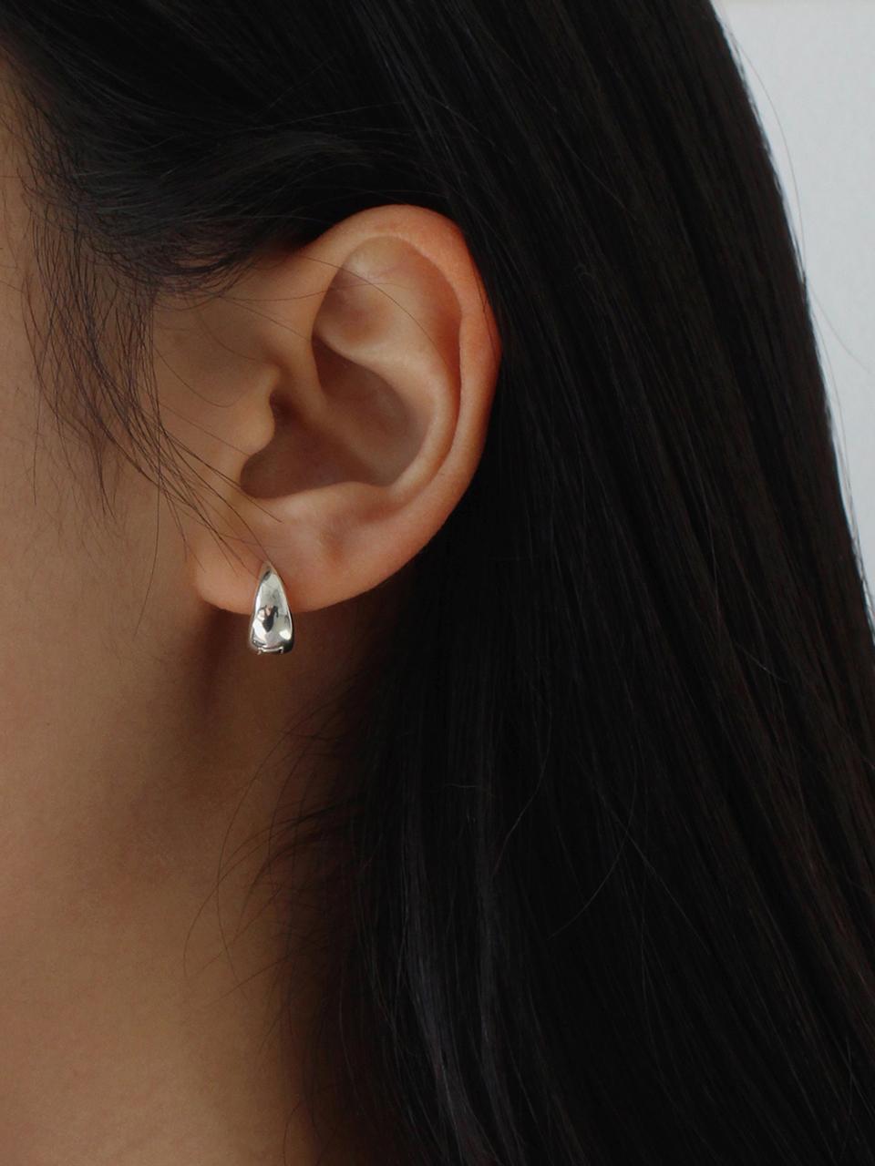NORMALLEE Silver 925 Water Drop One-touch L-size Earrings