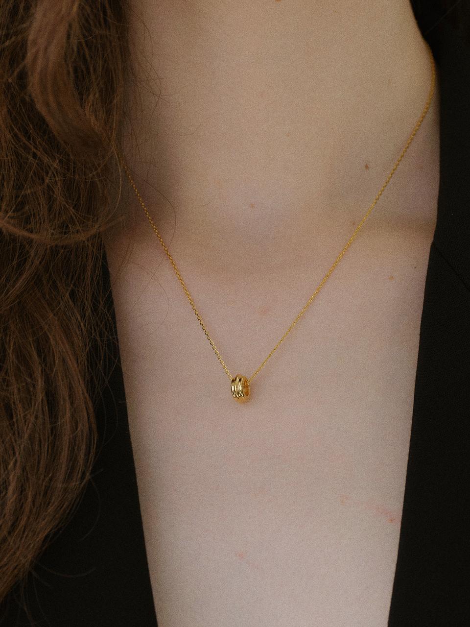 NORMALLEE Sterling Silver Adjustable Chain Necklace [Beige Gold]