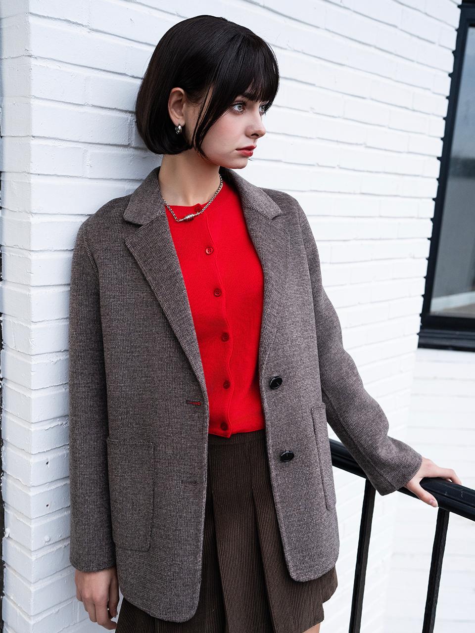 normniq [Handmade] Cashmere 2 Buttons Jacket _Brown
