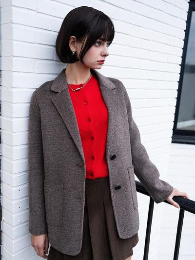 normniq [Handmade] Cashmere 2 Buttons Jacket _Brown