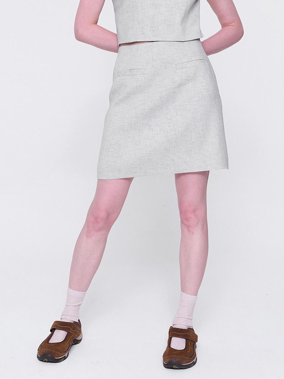 normniq normniq Linen Mini Skirt_Green