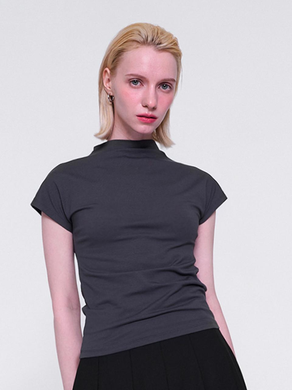 normniq normniq Mock Neck T-shirt_Grey