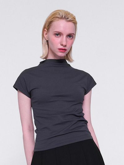 normniq normniq Mock Neck T-shirt_Grey