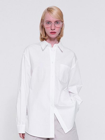 normniq normniq Over Sized Poplin White Shirt