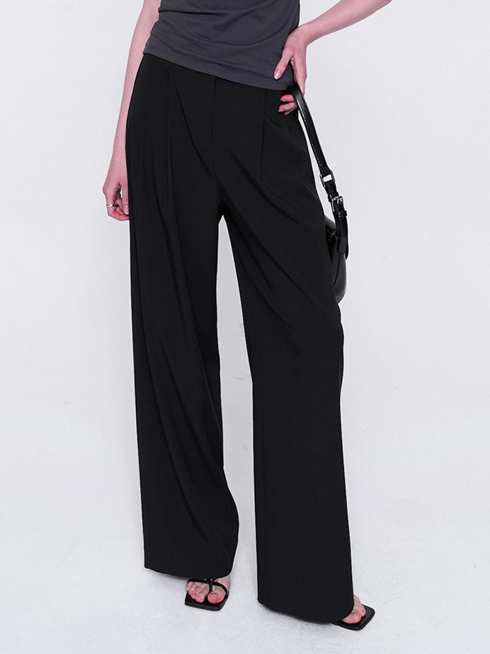 normniq normniq Two Tuck Wide Trouser_Black