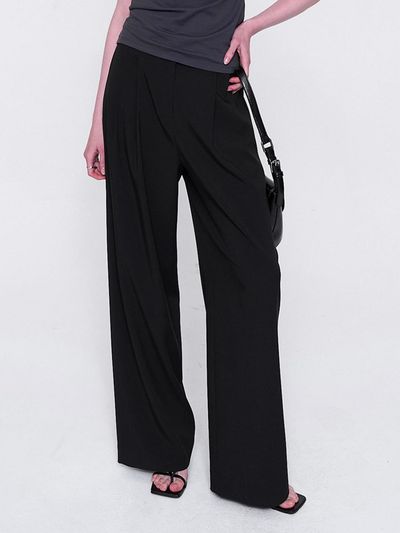 normniq normniq Two Tuck Wide Trouser_Black