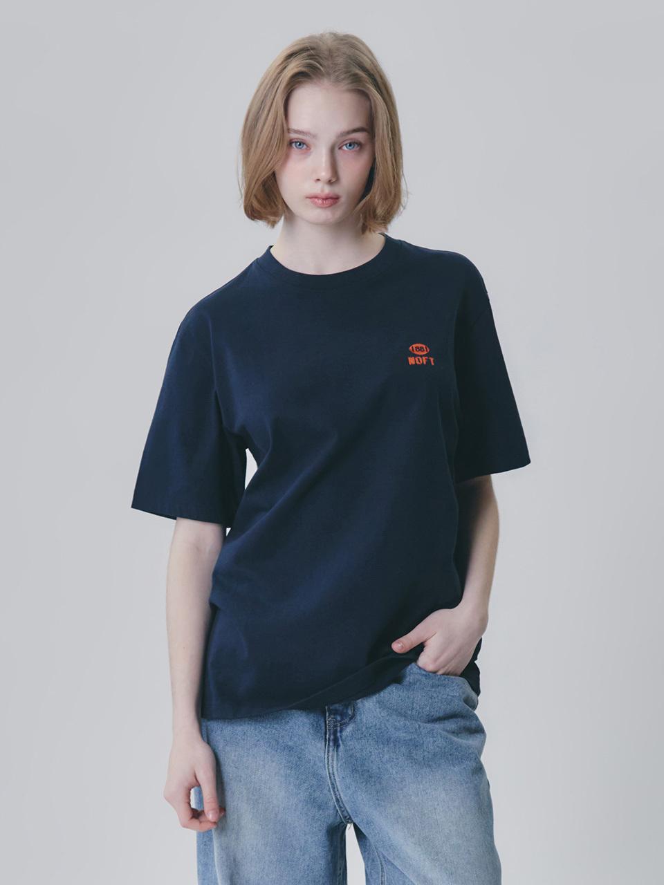 NOT ONLY FOR TODAY NOFT Number Ball Embroidered Short Sleeve T-shirt [Navy]