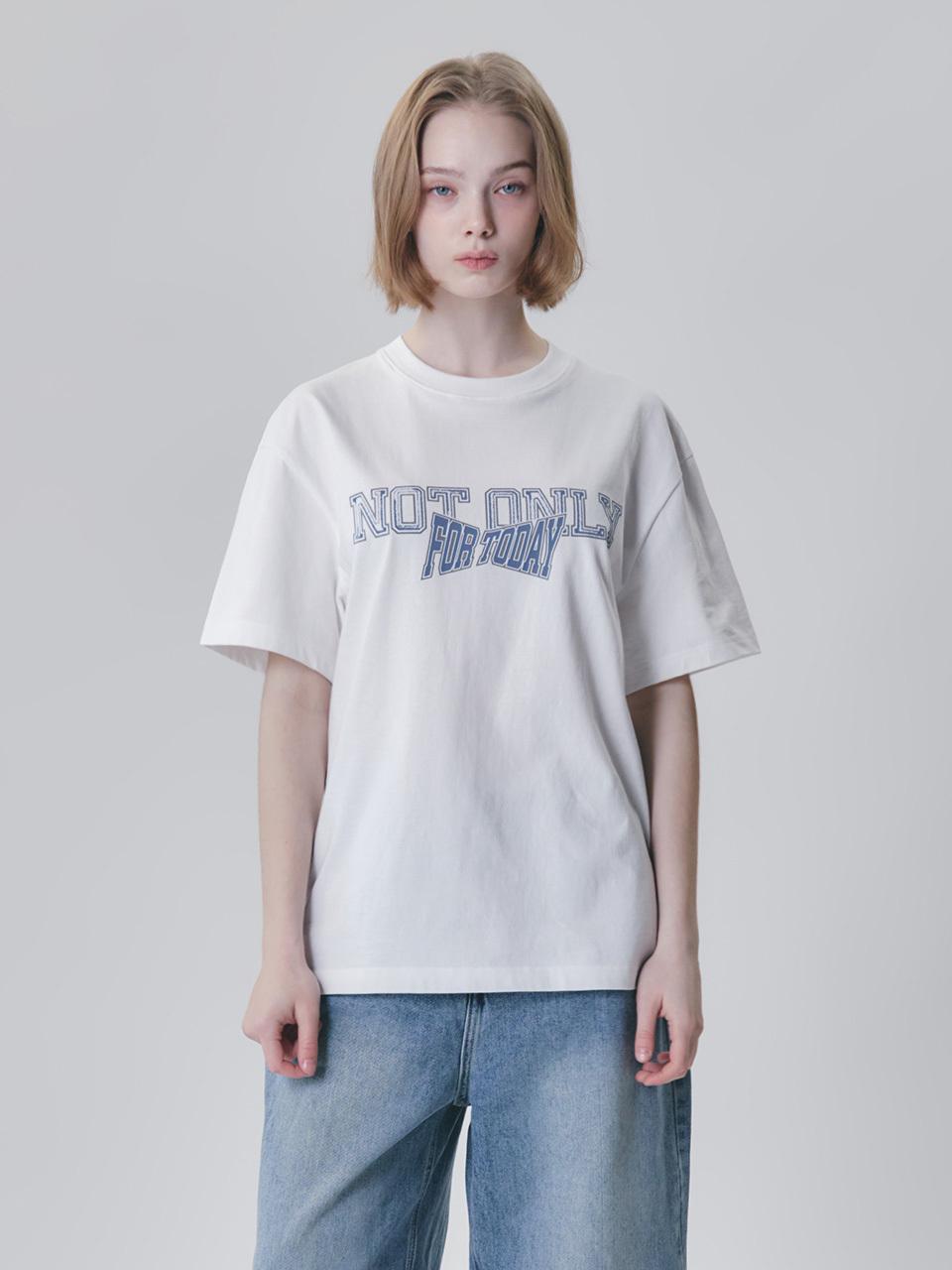 NOT ONLY FOR TODAY Polygon Logo Short Sleeve T-shirt [WHITE]