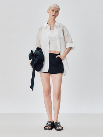 NOT ONLY FOR TODAY Wrap skirt shorts [Black]