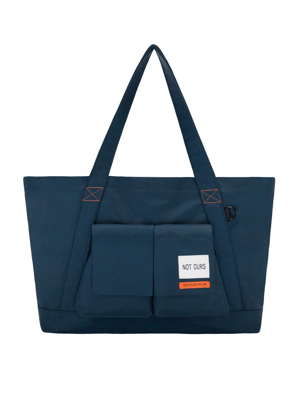 NOT OURS Recycled nylon utility big tote bag [Navy]