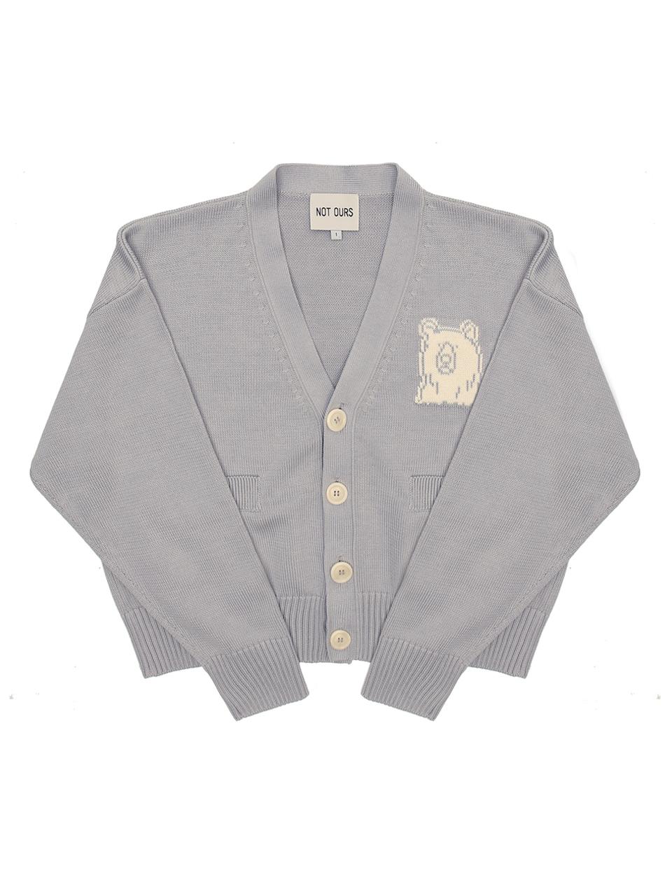 NOT OURS Supima Cotton Knit Cardigan [Sky Grey]