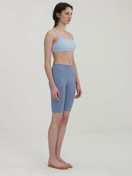 NOTHING WRITTEN Biker Short Legging_Gray Blue