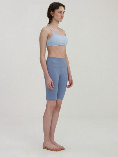 NOTHING WRITTEN Biker Short Legging_Gray Blue