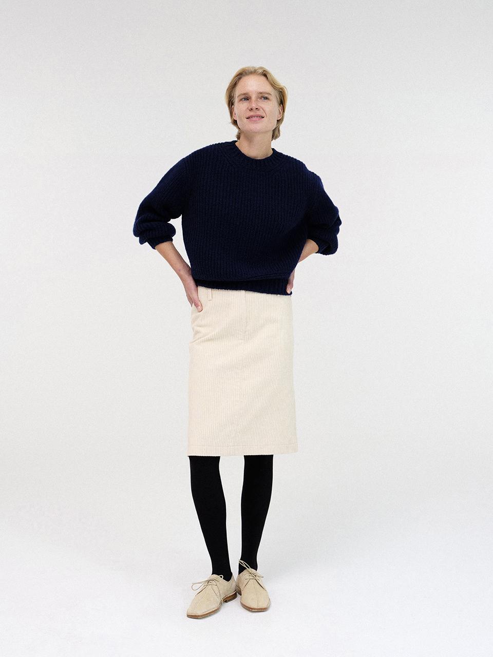 NOTHING WRITTEN Corduroy Pencil Skirt