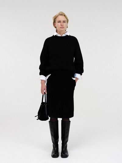 NOTHING WRITTEN Corduroy Pencil Skirt - Black