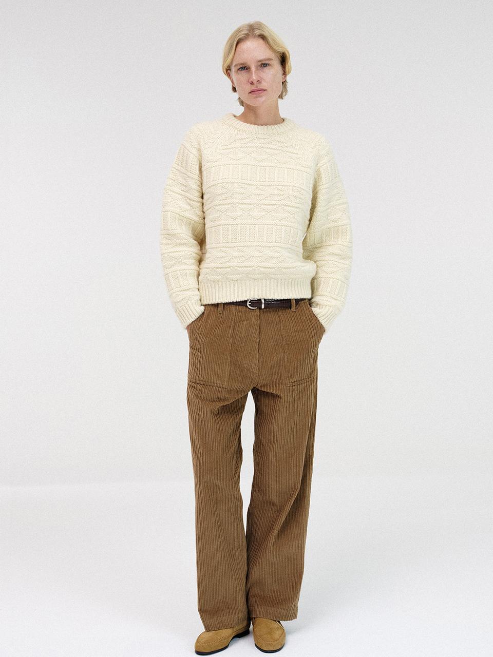 NOTHING WRITTEN Double Folded Corduroy Pants