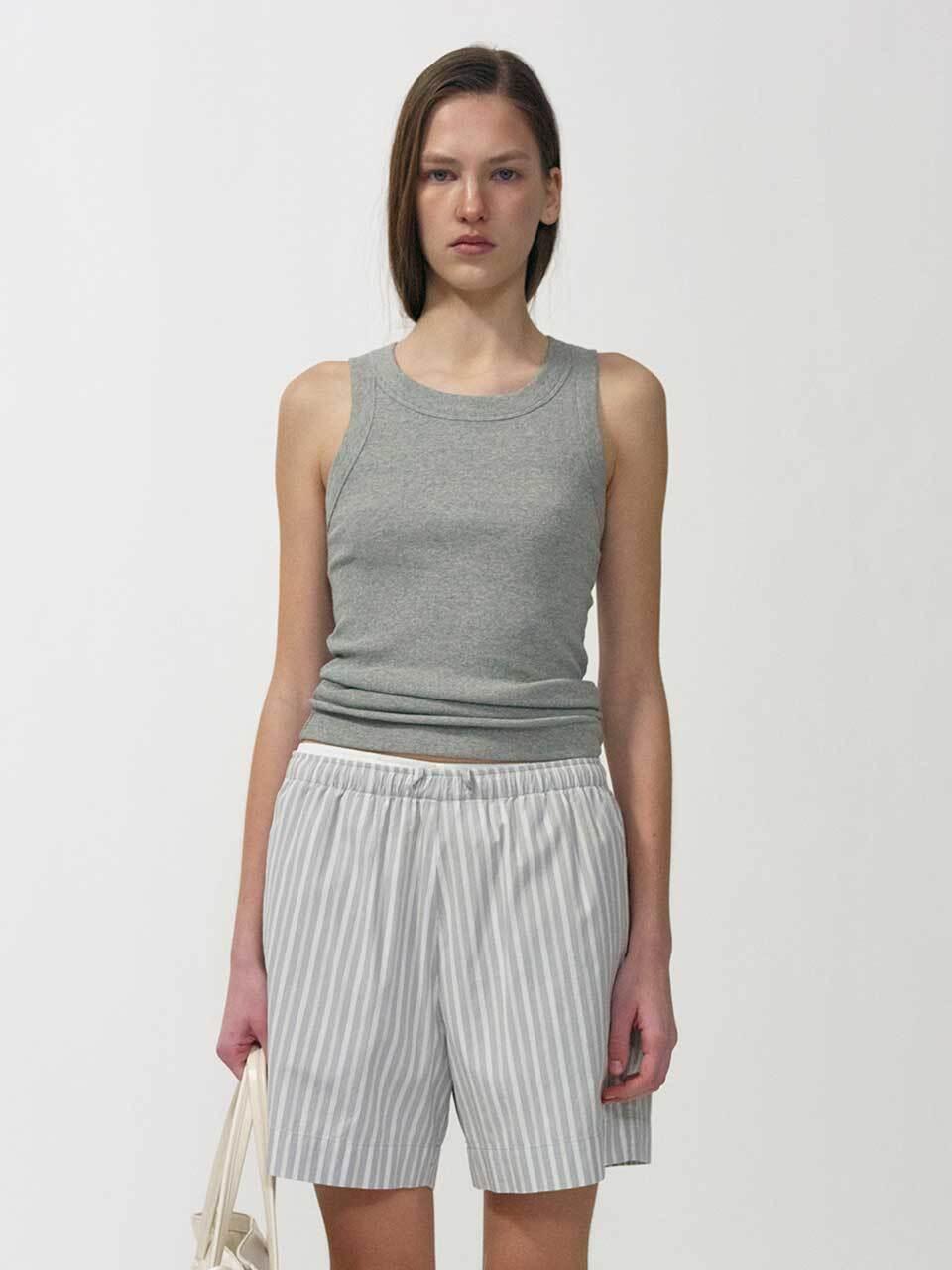 NOTHING WRITTEN Elodie Cotton Tank Top [Gray]