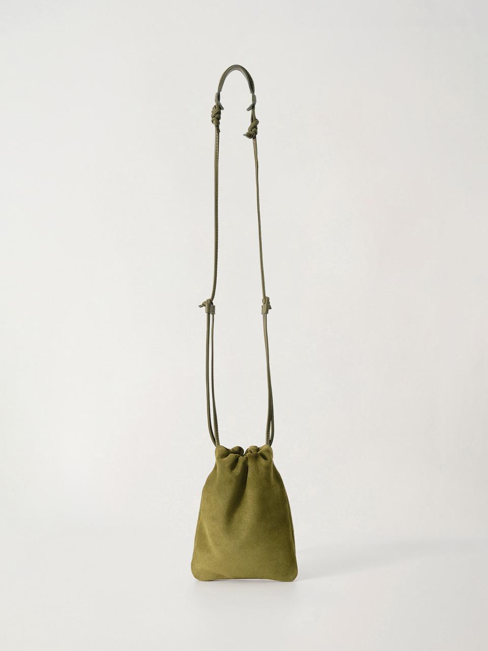 NOTHING WRITTEN Fatu shoulder mini bag (Green suede)