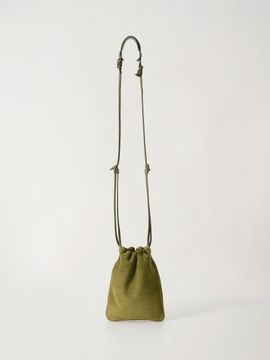 NOTHING WRITTEN Fatu shoulder mini bag (Green suede)
