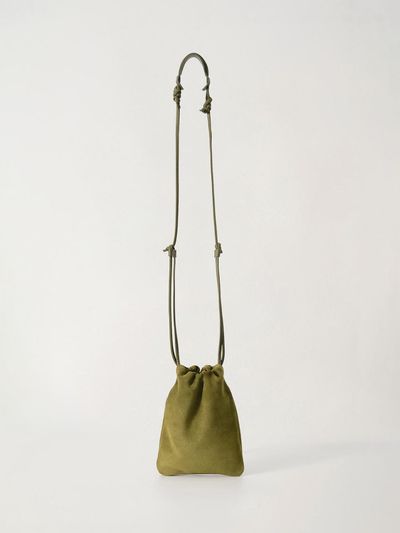 NOTHING WRITTEN Fatu shoulder mini bag (Green suede)