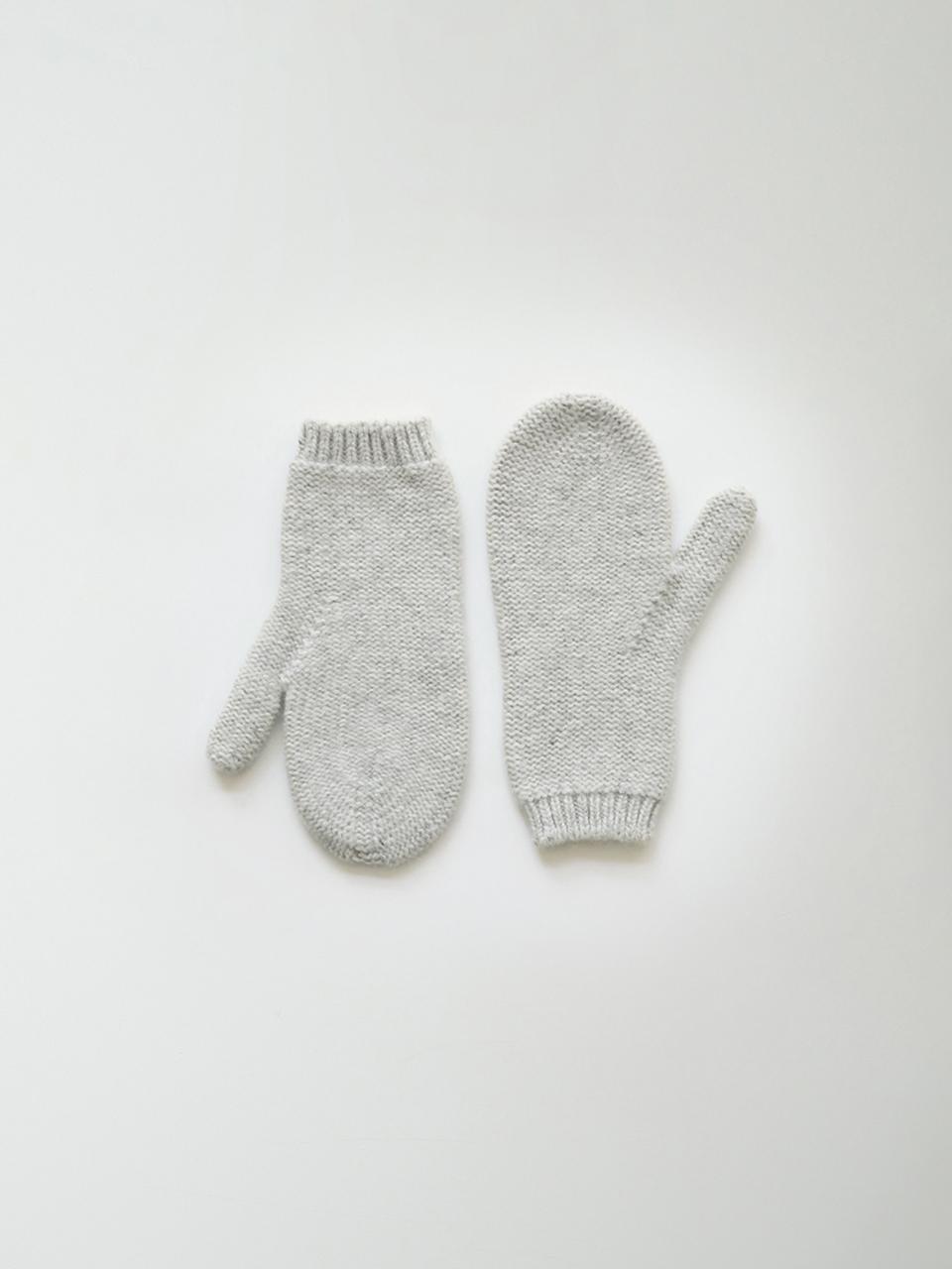 NOTHING WRITTEN Knit Mittens_Ash Gray