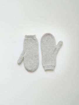 NOTHING WRITTEN Knit Mittens_Ash Gray