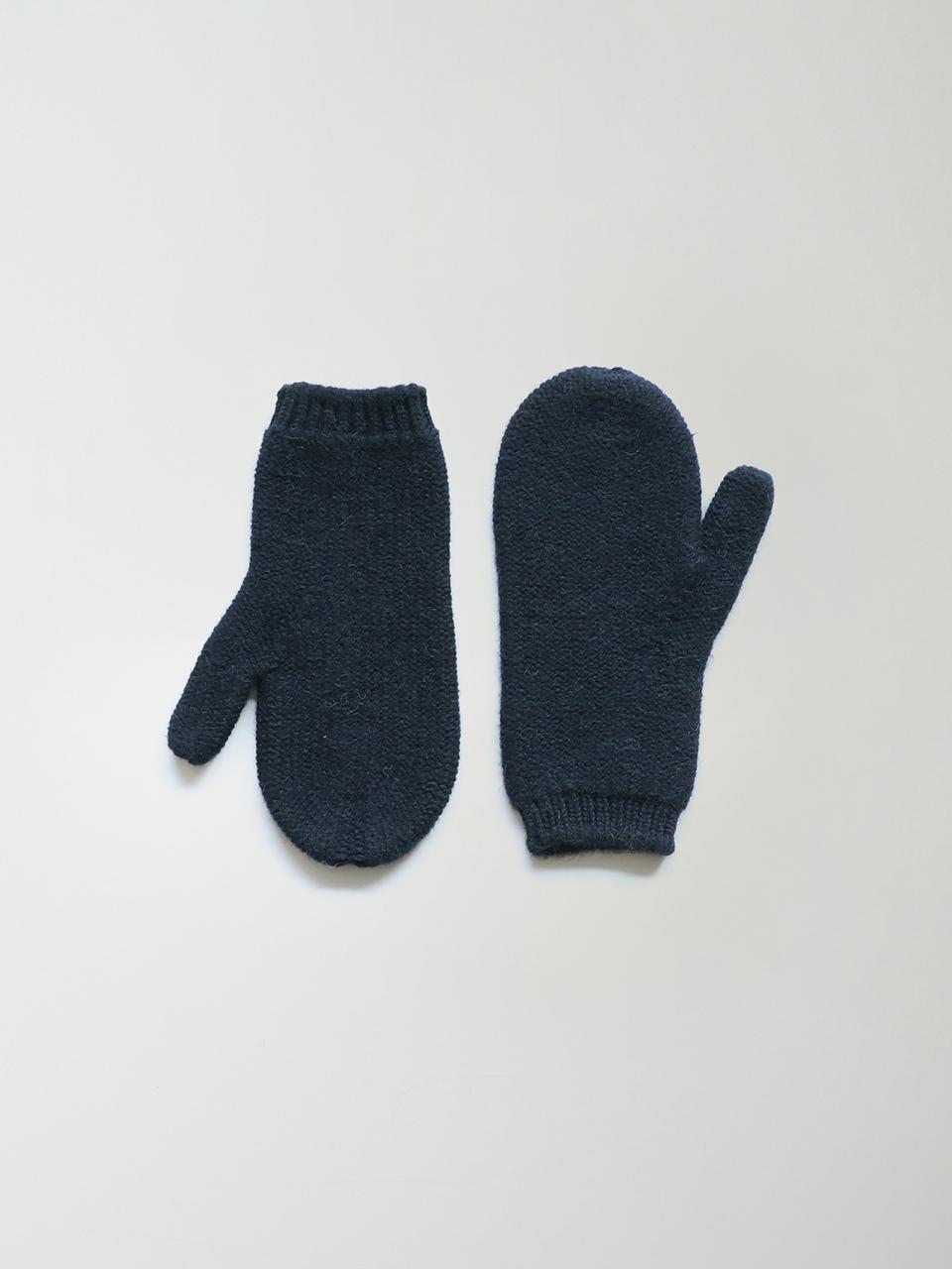 NOTHING WRITTEN Knit Mittens_Navy