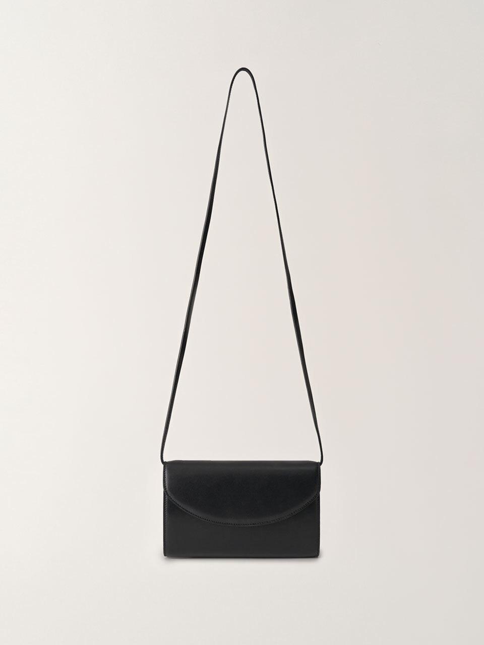 NOTHING WRITTEN Lambskin Leather Envelope Mini Bag [Black]