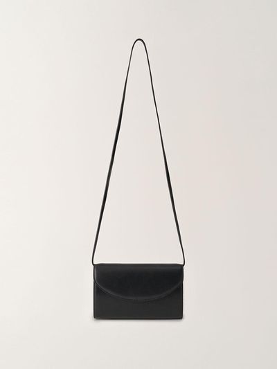 NOTHING WRITTEN Lambskin Leather Envelope Mini Bag [Black]