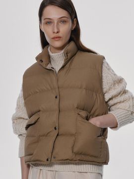 NOTHING WRITTEN Michelin Premium Down Puffer Vest [Beige]