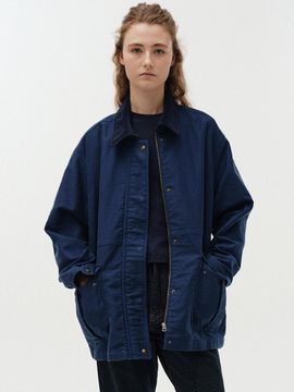 NOTHING WRITTEN Mole Skin Cotton Hunting Jacket (Blue)
