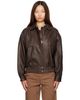 Nothing Written Nothing Written Brown Lambskin Bomber Jacket - 1