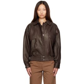 Nothing Written Nothing Written Brown Lambskin Bomber Jacket