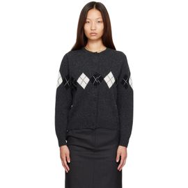 Nothing Written Nothing Written Gray Heritage Argyle Knit Cardigan