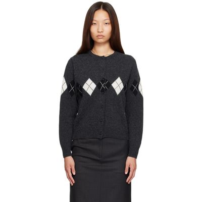 Nothing Written Nothing Written Gray Heritage Argyle Knit Cardigan