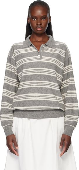 Nothing Written Nothing Written Gray Kevin Stripe Pullover Polo