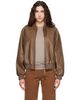 Nothing Written Nothing Written Khaki Roche Leather Bomber Jacket - 1