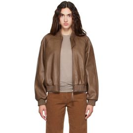 Nothing Written Nothing Written Khaki Roche Leather Bomber Jacket