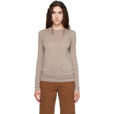 Nothing Written Nothing Written Taupe Aima Wool Long Sleeve T-Shirt